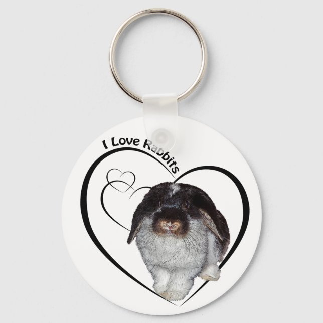 I Love Rabbits Keyring (Front)