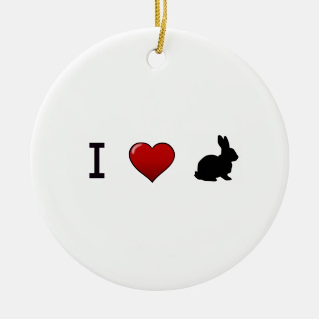 "I Love Rabbits" Ornament (Front)