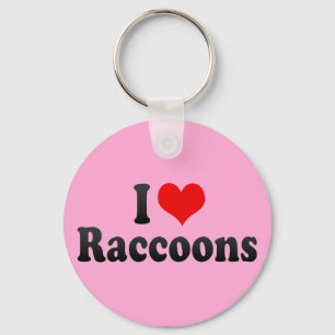 I Love Raccoons Key Ring
