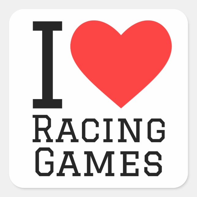 I love racing games  square sticker (Front)