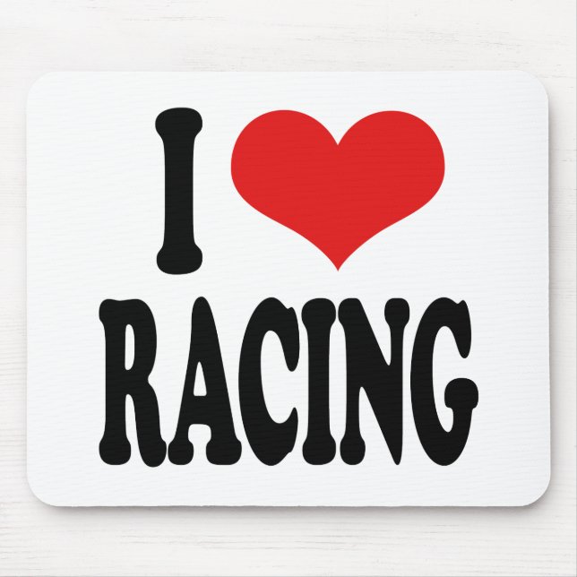 I Love Racing Mouse Pad (Front)