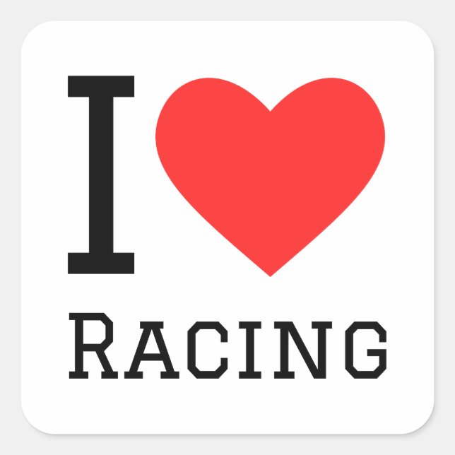 I love racing square sticker (Front)