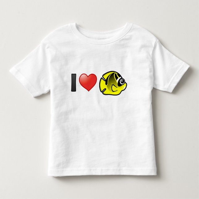 I Love Racoon Butterflyfish Toddler T-Shirt (Front)