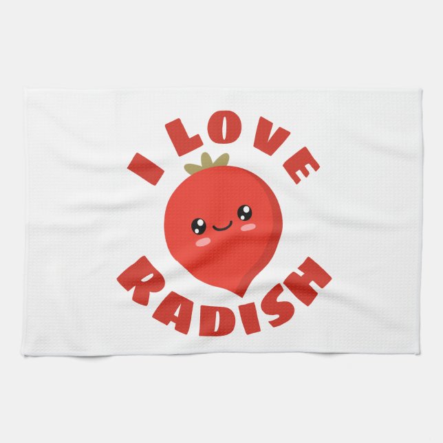 I love Radish Tea Towel (Horizontal)