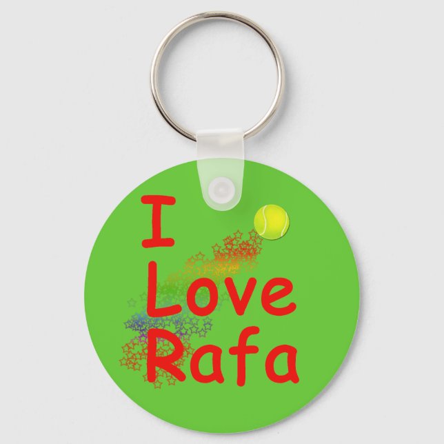I Love Rafa Tennis Design Key Ring (Front)