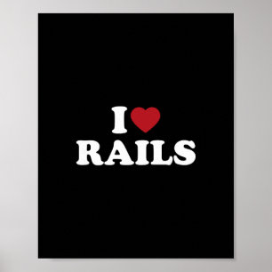 I Love Rails Skate Parks Skateboarding Skater Poster