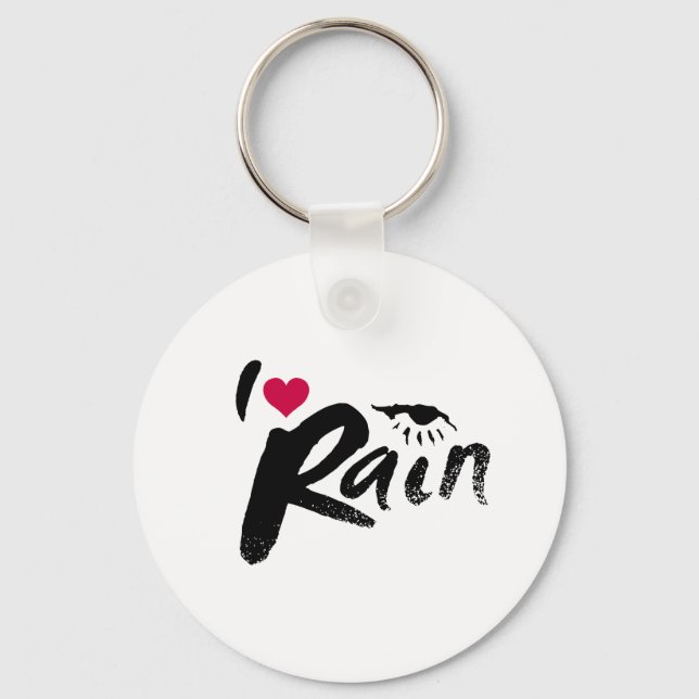 I Love Rain Key Ring (Front)