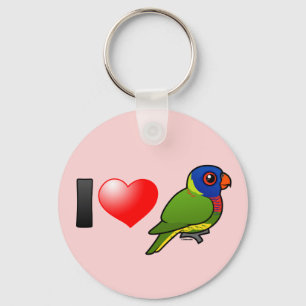 I Love Rainbow Lorikeets Key Ring