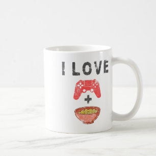 I Love Ramen And Gaming Funny Retro Noodles Gamer  Coffee Mug
