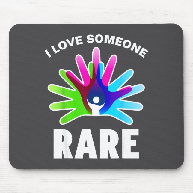 I Love Rare Disease Awareness Shirt - Rare Disease Mouse Pad (Front)