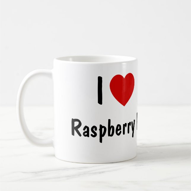 I Love Raspberry Pi Coffee Mug (Left)