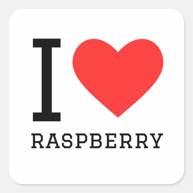 I love raspberry square sticker (Front)