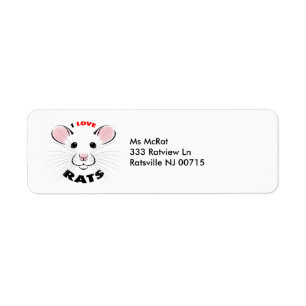 I Love Rats address label from kmcoriginals Return Address Label