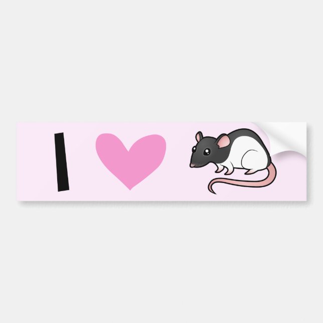 I Love Rats Bumper Sticker (Front)