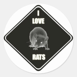 I love rats classic round sticker