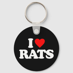 I LOVE RATS KEY RING