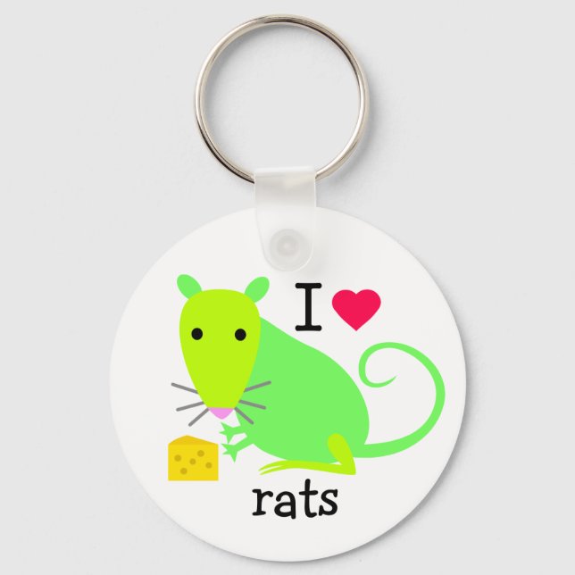 I Love Rats Keychain (Front)