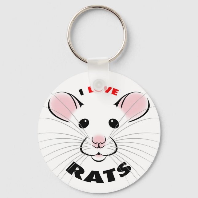I Love Rats Keychain (Front)