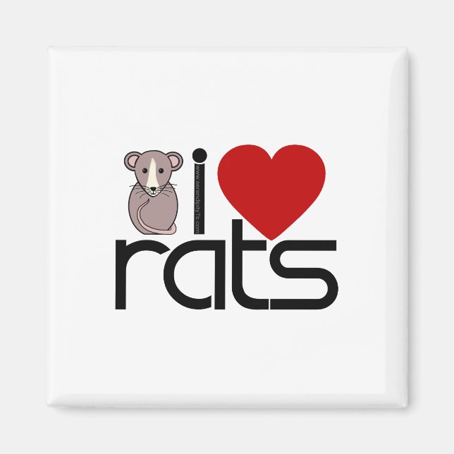 I Love Rats Magnet (Front)