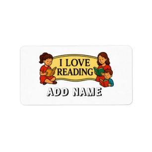 I LOVE READING BOOK LABEL