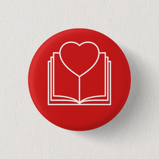 ♥ i love reading books 3 cm round badge (Front)