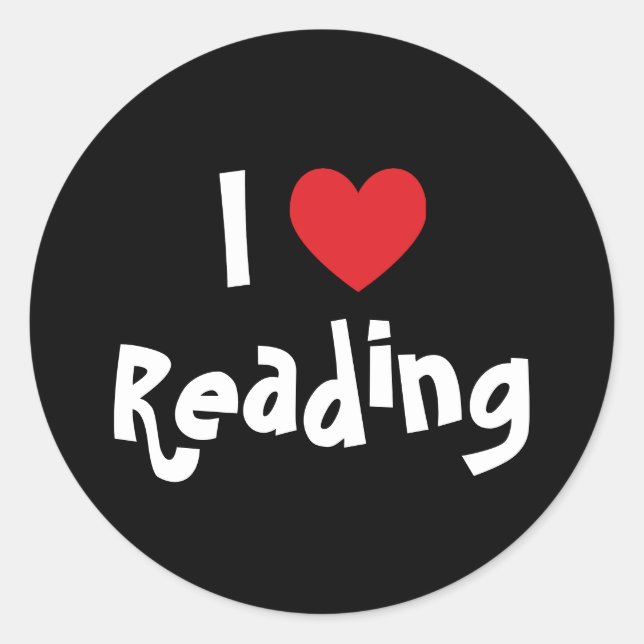 I Love Reading Classic Round Sticker (Front)