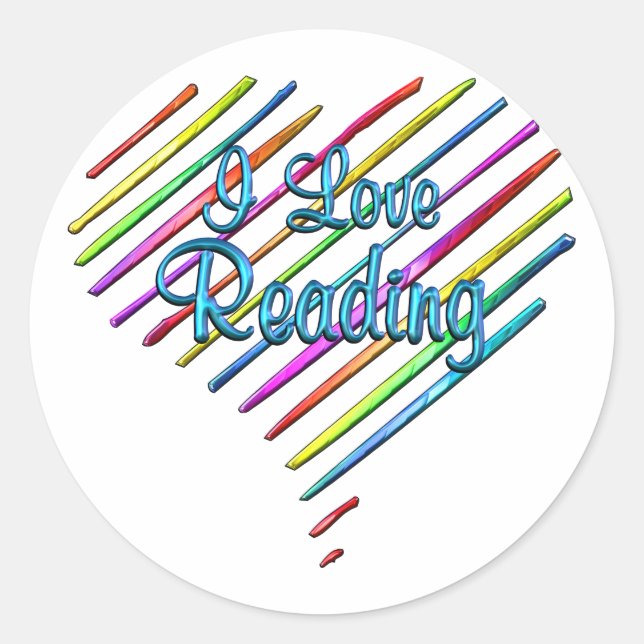 I Love Reading Classic Round Sticker (Front)