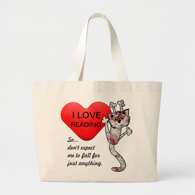 I Love Reading Large Tote Bag (Front)