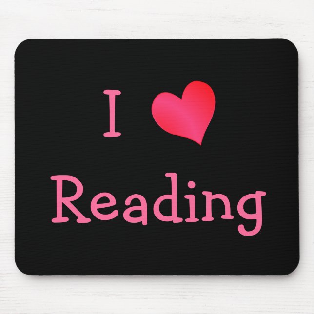 I Love Reading Mouse Pad (Front)