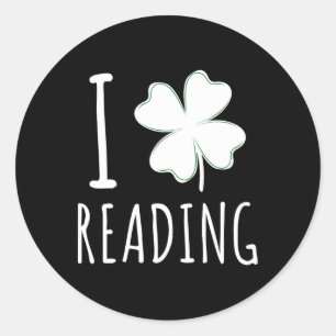 I Love Reading St Patricks Day Gift Idea Lucky Rea Classic Round Sticker