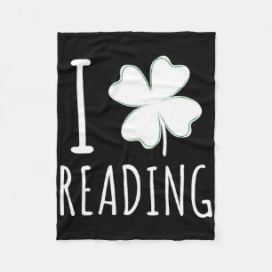 I Love Reading St Patricks Day Gift Idea Lucky Rea Fleece Blanket