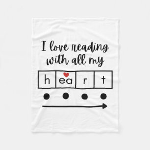 I Love Reading With All My Heart Science Teacher V Fleece Blanket