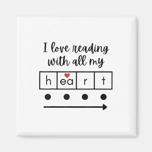 I Love Reading With All My Heart Science Teacher V Magnet