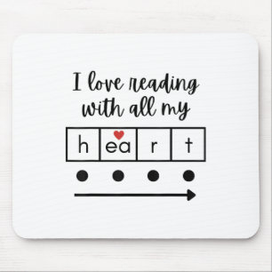 I Love Reading With All My Heart Science Teacher V Mouse Pad