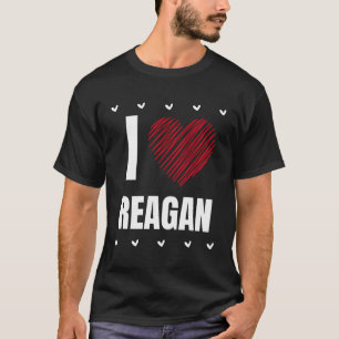 I Love Reagan Cool Name Red Heart Funny Personaliz T-Shirt