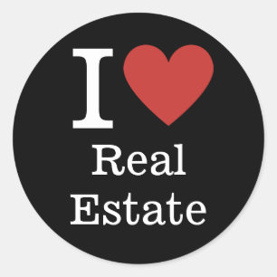 I ❤️ Love Real Estate CUSTOM Classic Round Sticker