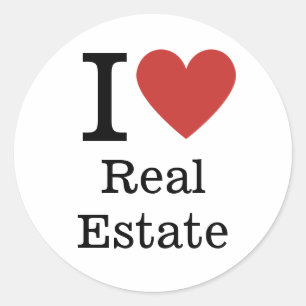 I ❤️ Love Real Estate CUSTOM Classic Round Sticker