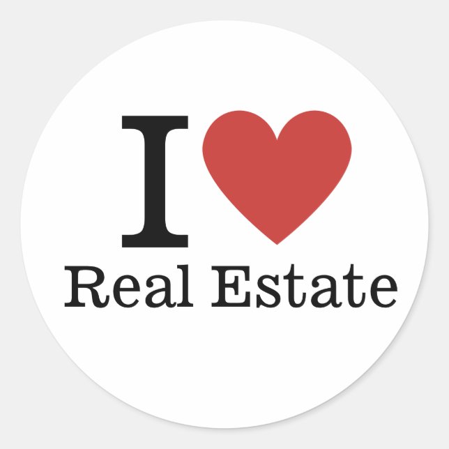 I ❤️ Love Real Estate CUSTOMIZABLE Sticker (Front)