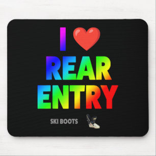 I Love Rear Entry Ski Boots Funny Skier Subtle Ret Mouse Pad