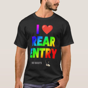 I Love Rear Entry Ski Boots Funny Skier Subtle Ret T-Shirt