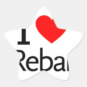 I Love Rebar Star Sticker