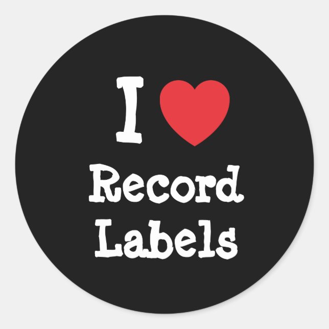 I love Record Labels heart custom personalised (Front)