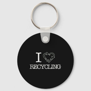 I Love Recycling Climate Change Earth Day Science Key Ring