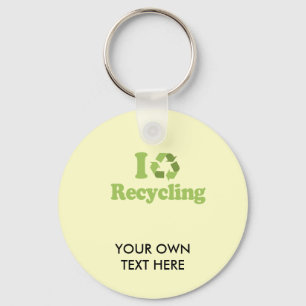 I LOVE RECYCLING KEY RING