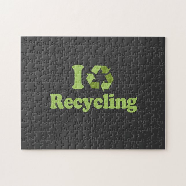 I Love recycling T-shirt / Earth Day T-shirt Jigsaw Puzzle (Horizontal)