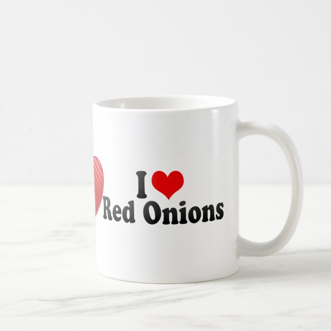 I Love Red Onions Coffee Mug (Right)