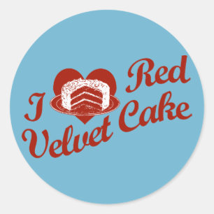 I Love Red Velvet Cake Classic Round Sticker