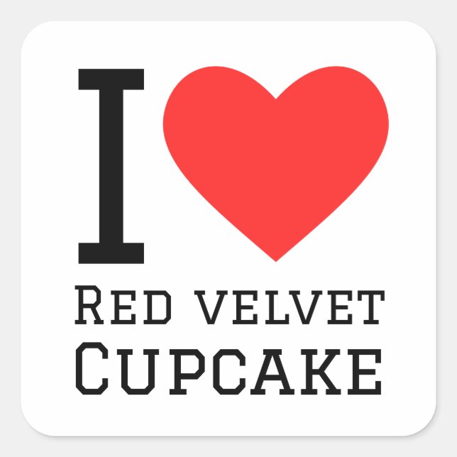 I love red velvet cupcake square sticker (Front)