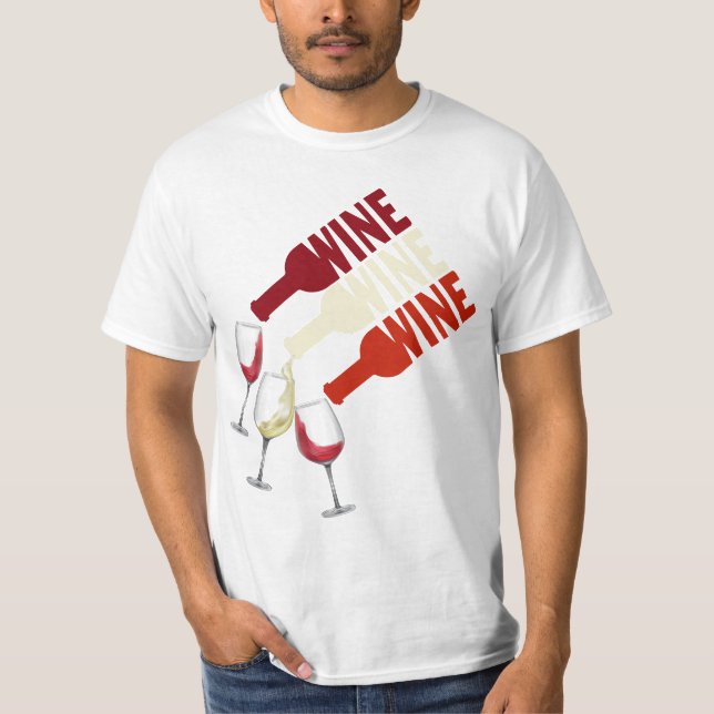  I Love Red White Wine Men Womens  T-Shirt (Front)