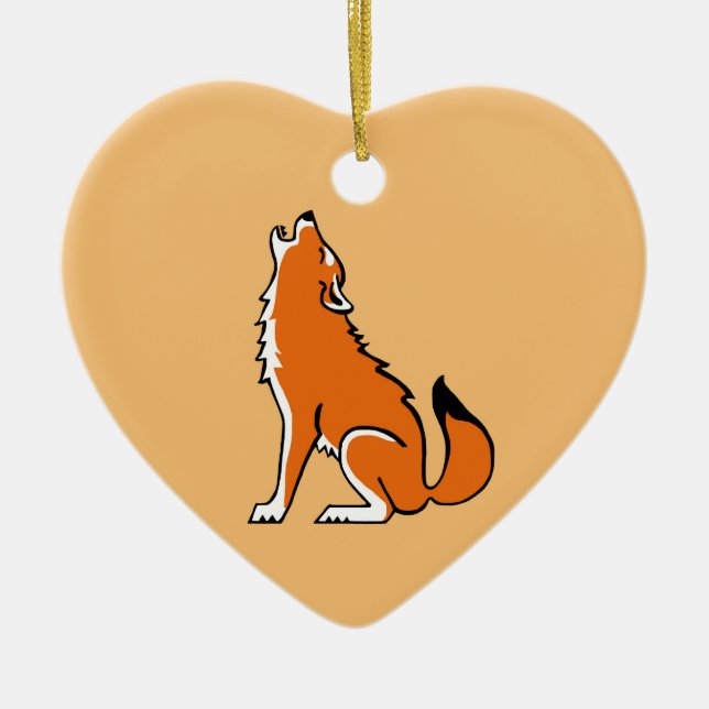 I love Red WOLVES  - Animal lover -Wildlife - Ceramic Ornament (Front)